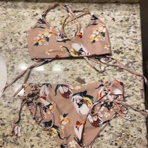 Flower print bikini set